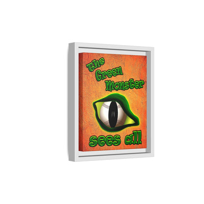 green monster - framed canvas art (burnt orange)
