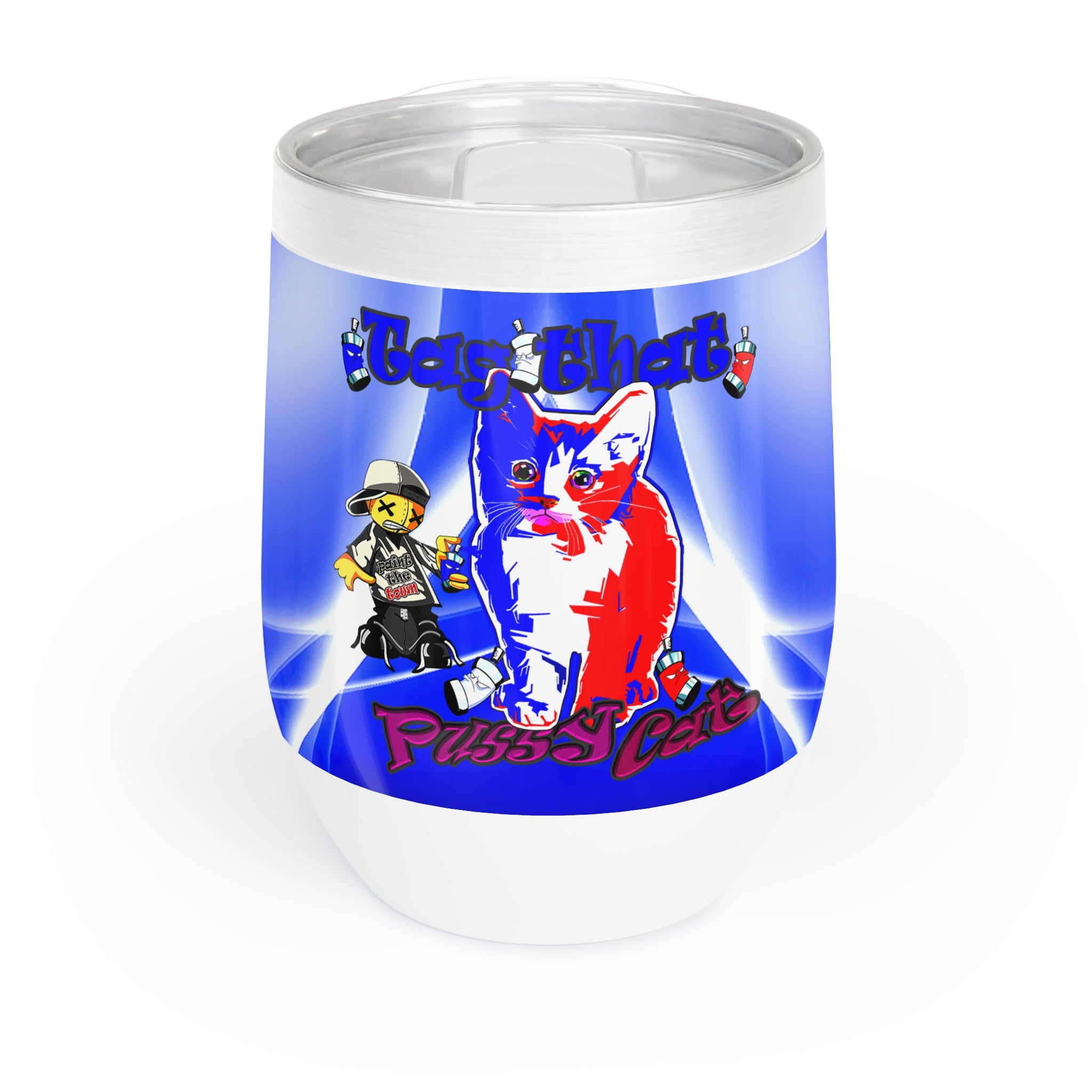 tag that - Chill Wine Tumbler (blue-white wave)