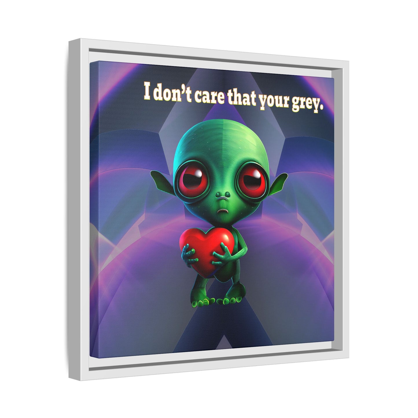 I don't care that your grey - framed canvas art (grey-pink wave)