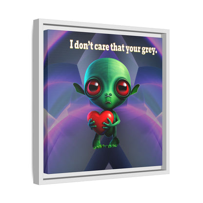 I don't care that your grey - framed canvas art (grey-pink wave)