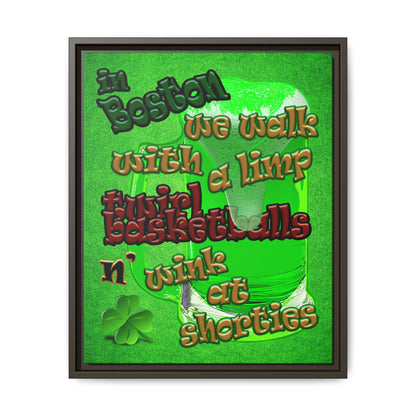 celtics logo - framed canvas art (green turf)
