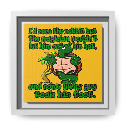 turtle race - framed canvas art (yellow)