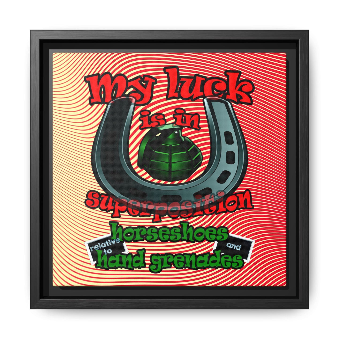 my luck - framed canvas art (yellow-orange wave)