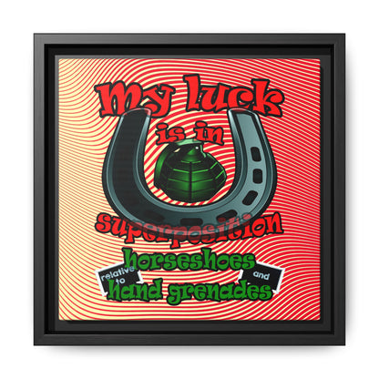 my luck - framed canvas art (yellow-orange wave)