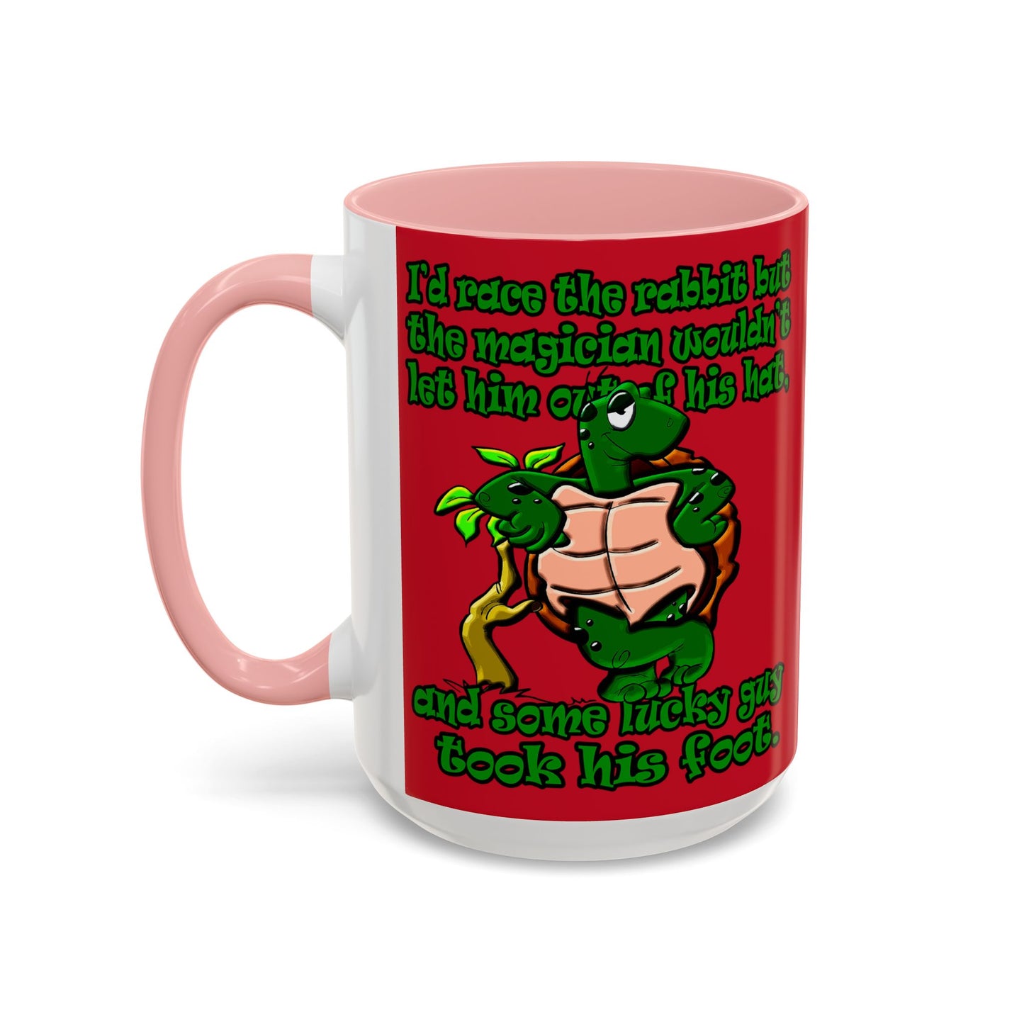 turtle race - Accent Mug (dark red)