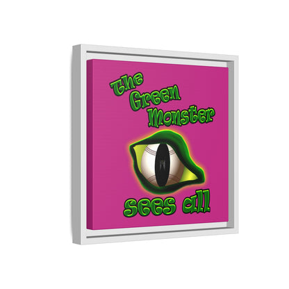 green monster - framed canvas art (pink)