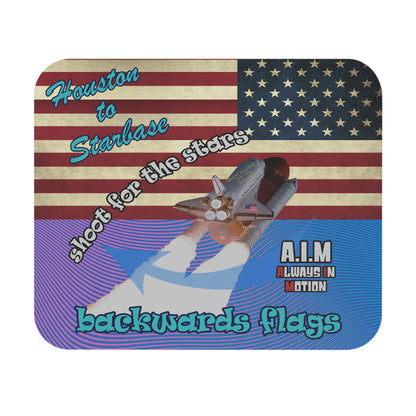 shoot for the stars - Mouse Pad (Rectangle) - (light blue-purple wave)