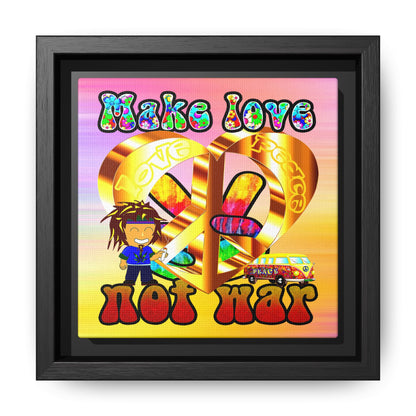 love peace - framed canvas art (color blur)