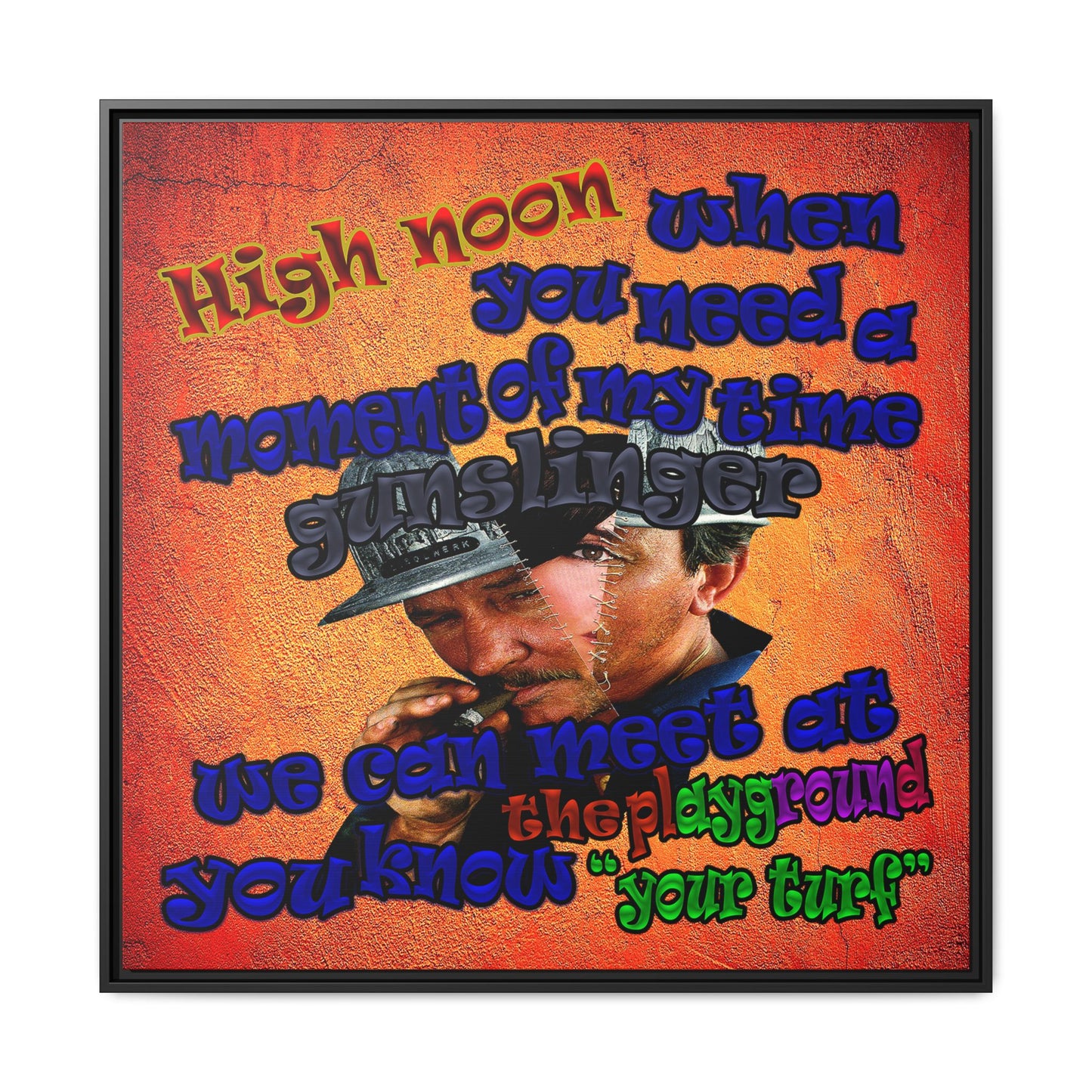 high noon - framed canvas art (burnt orange)