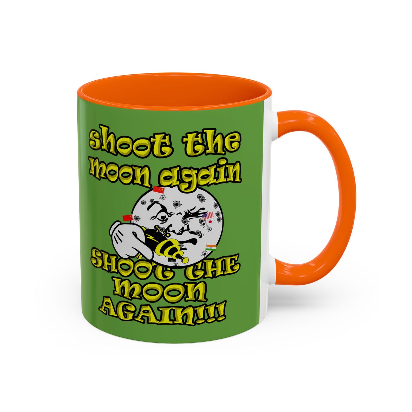shoot the moon again - Accent Mug (green)