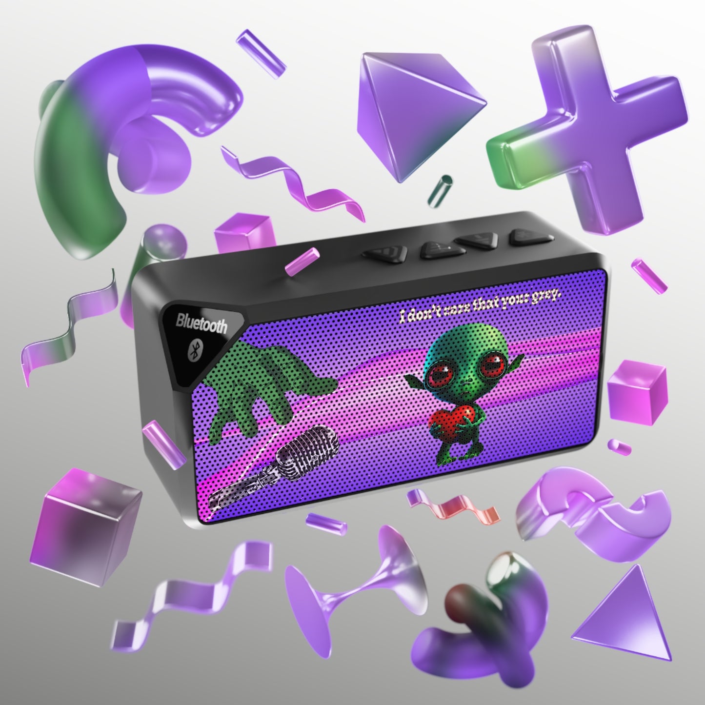 I don't care that your grey - Jabba Bluetooth Speaker (purple-pink wave)