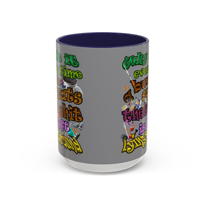 the bum's shit - Accent Mug (grey)