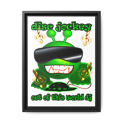 disc jockey - framed canvas art (white)