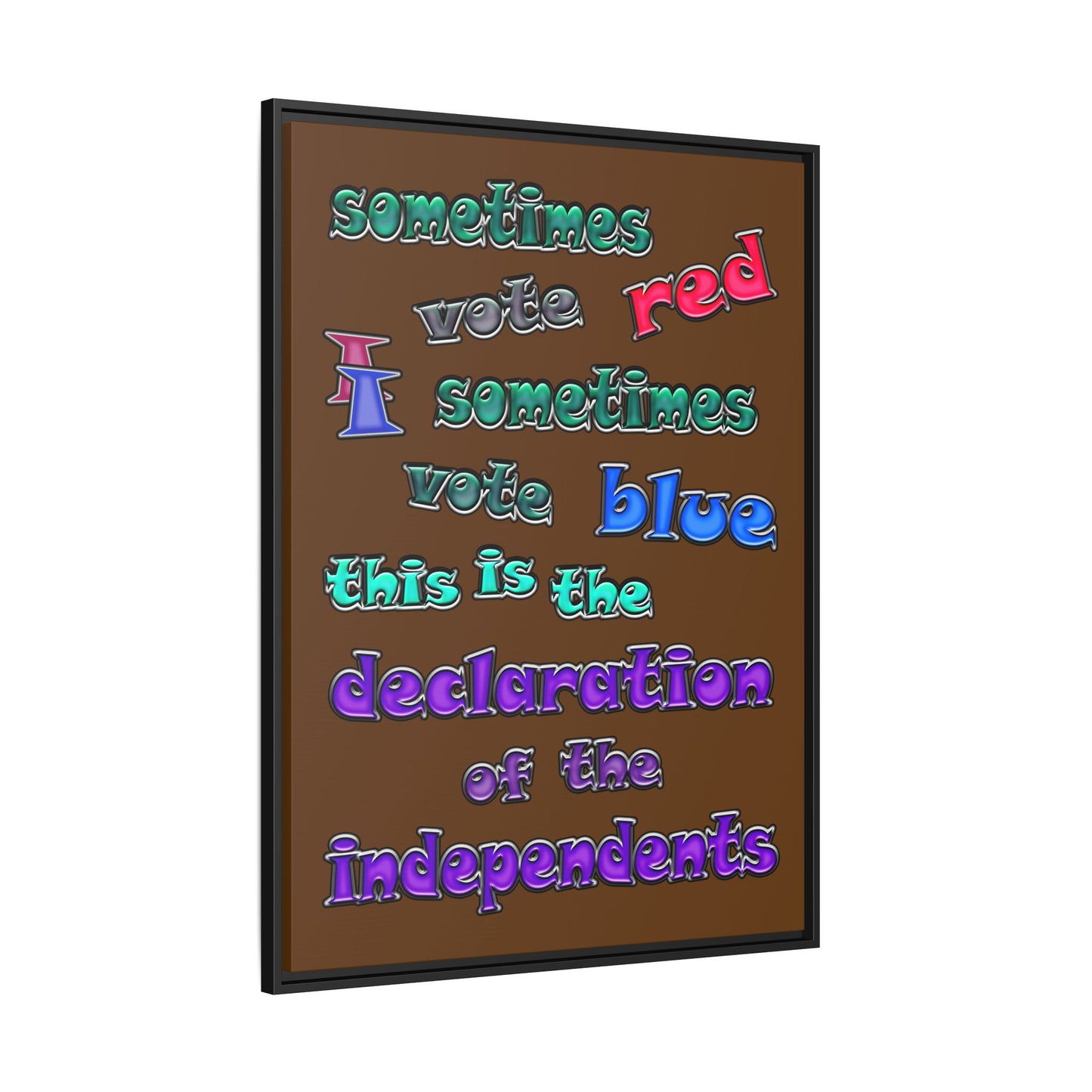 declaration of the independents - framed canvas art (brown)