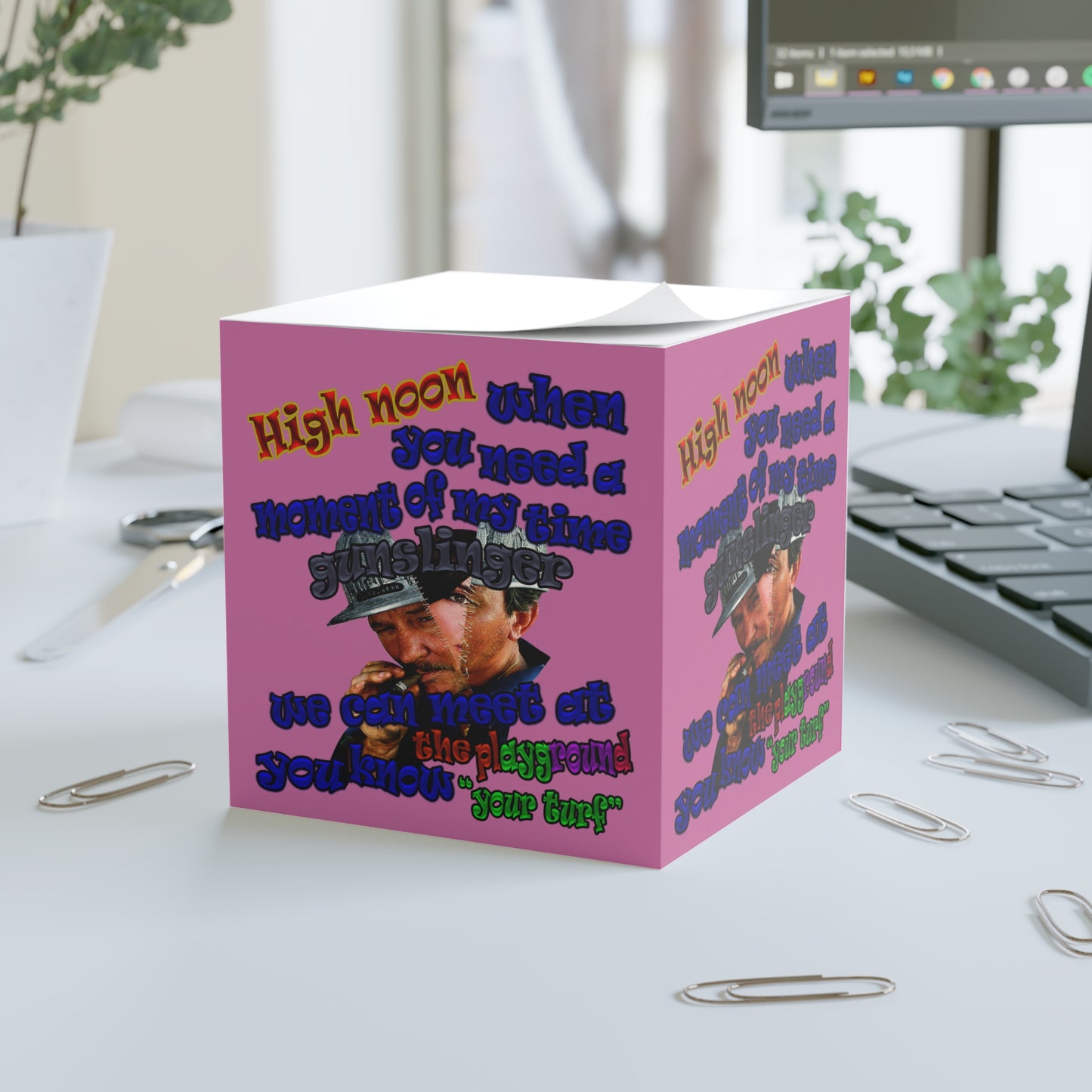 high noon - note cube (light pink)