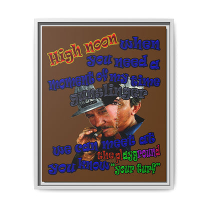 high noon - framed canvas art (brown)
