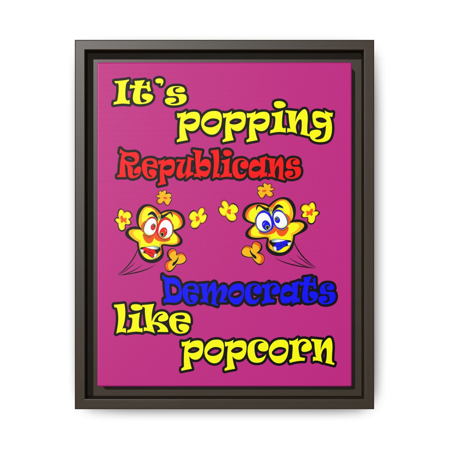 popping like popcorn - framed canvas art (pink)