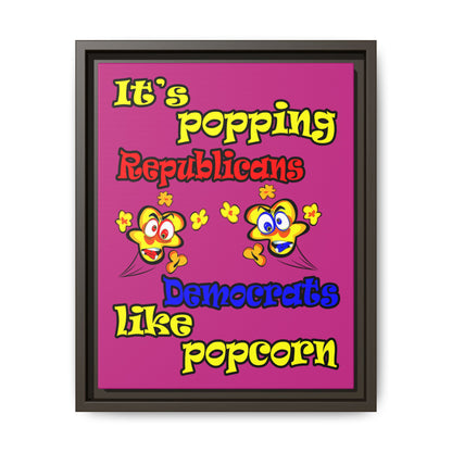 popping like popcorn - framed canvas art (pink)