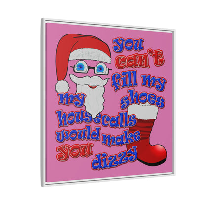 santa's shoes - framed canvas art (light pink)