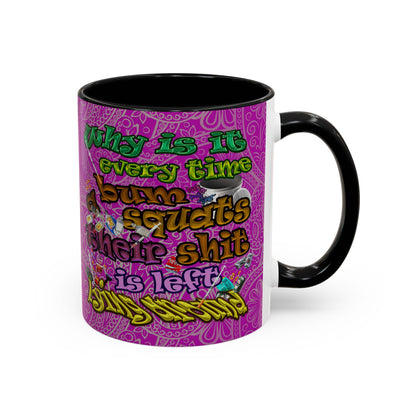 the bum's shit - Accent Mug (pink swirl)