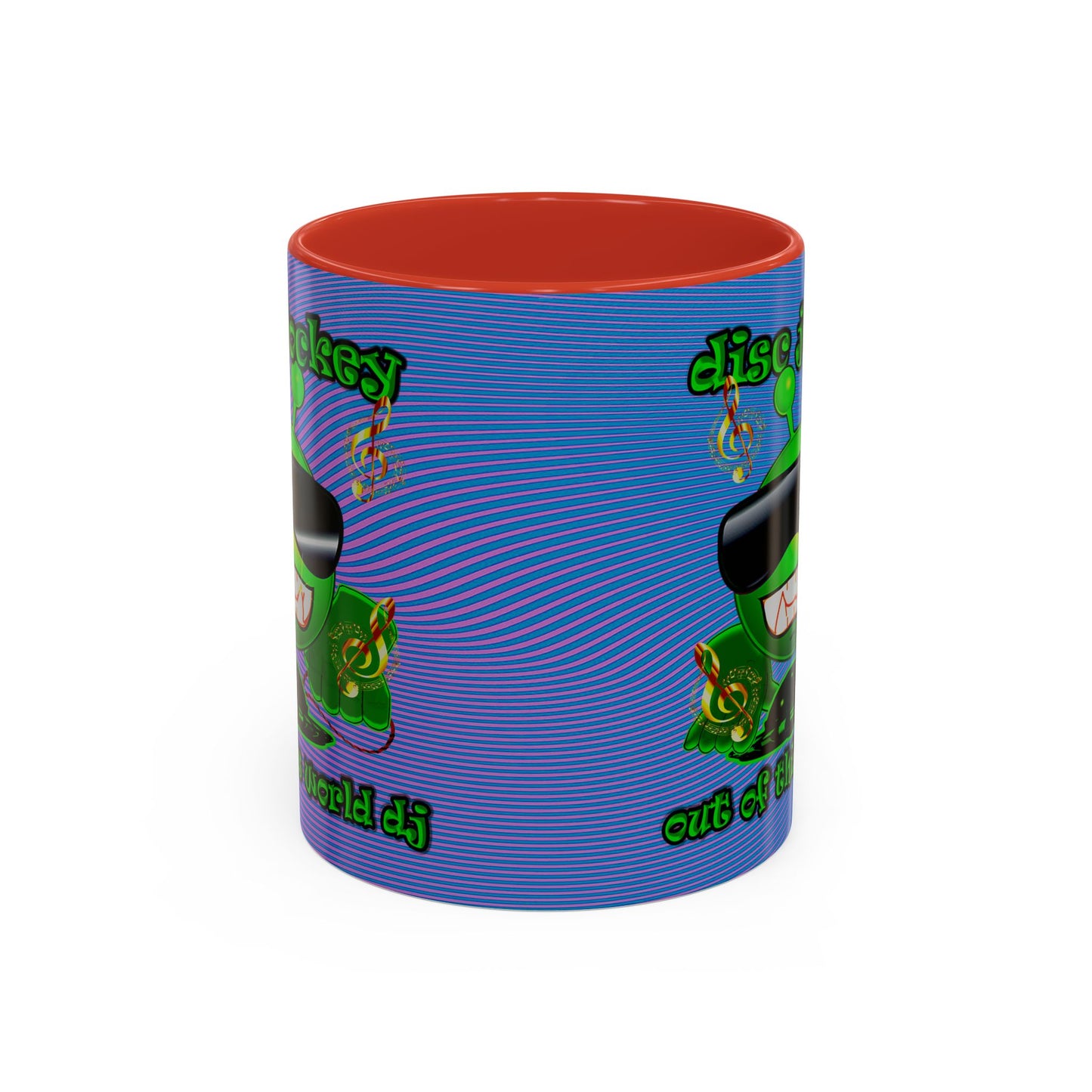 disc jockey - Accent Mug (light blue-purple wave)