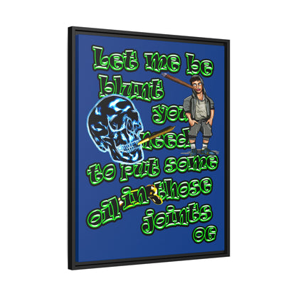 og - framed canvas art (dark blue)