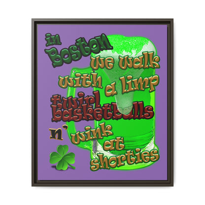 celtics logo - framed canvas art (light purple)