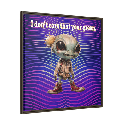 I don't care that your green - framed canvas art (purple wave)