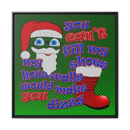 santa's shoes - framed canvas art (logo green)