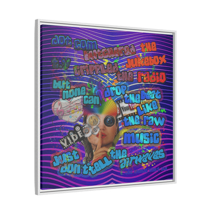 drop the beat - framed canvas art (purple wave)