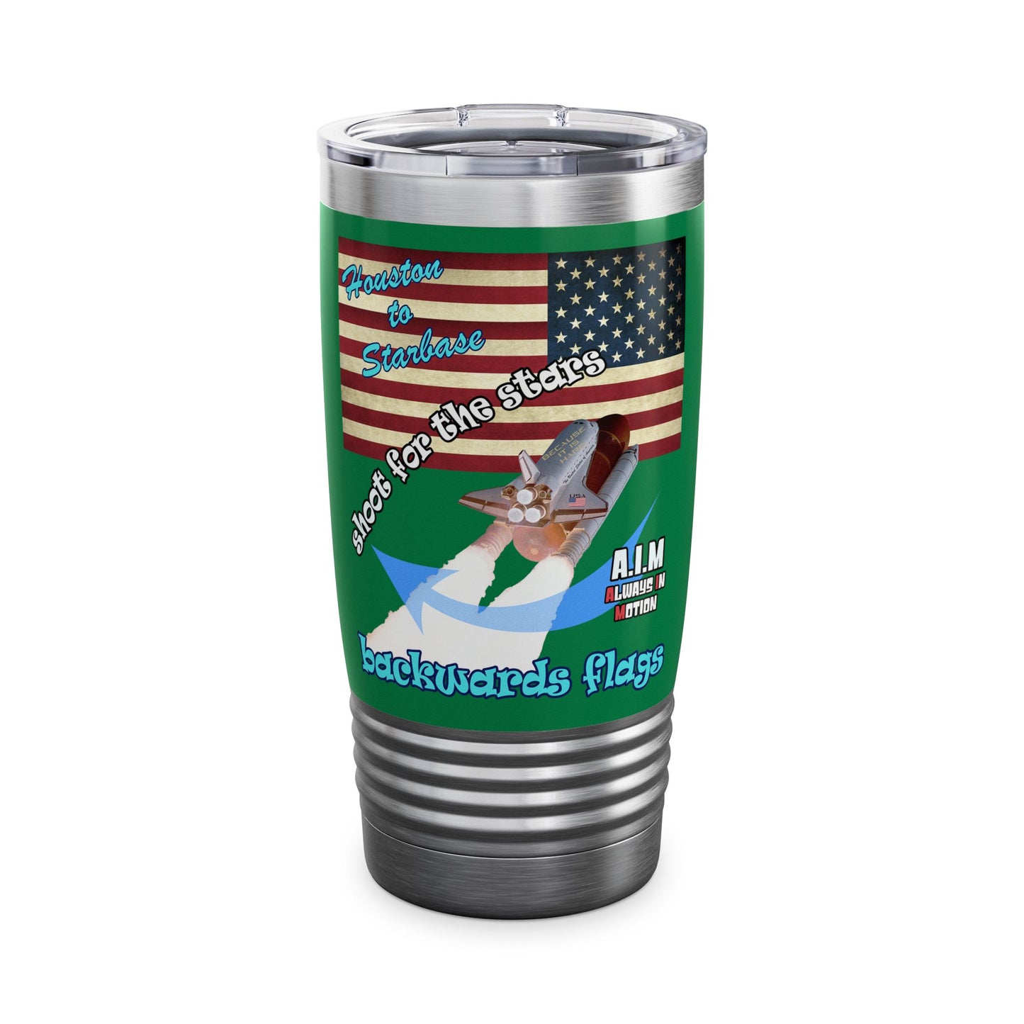 shoot for the stars - Ringneck Tumbler, 20oz (dark green)