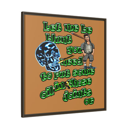og - framed canvas art (light brown)