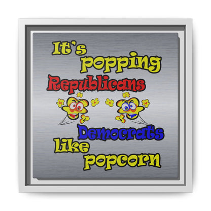 popping like popcorn - framed canvas art (brushed nickel)