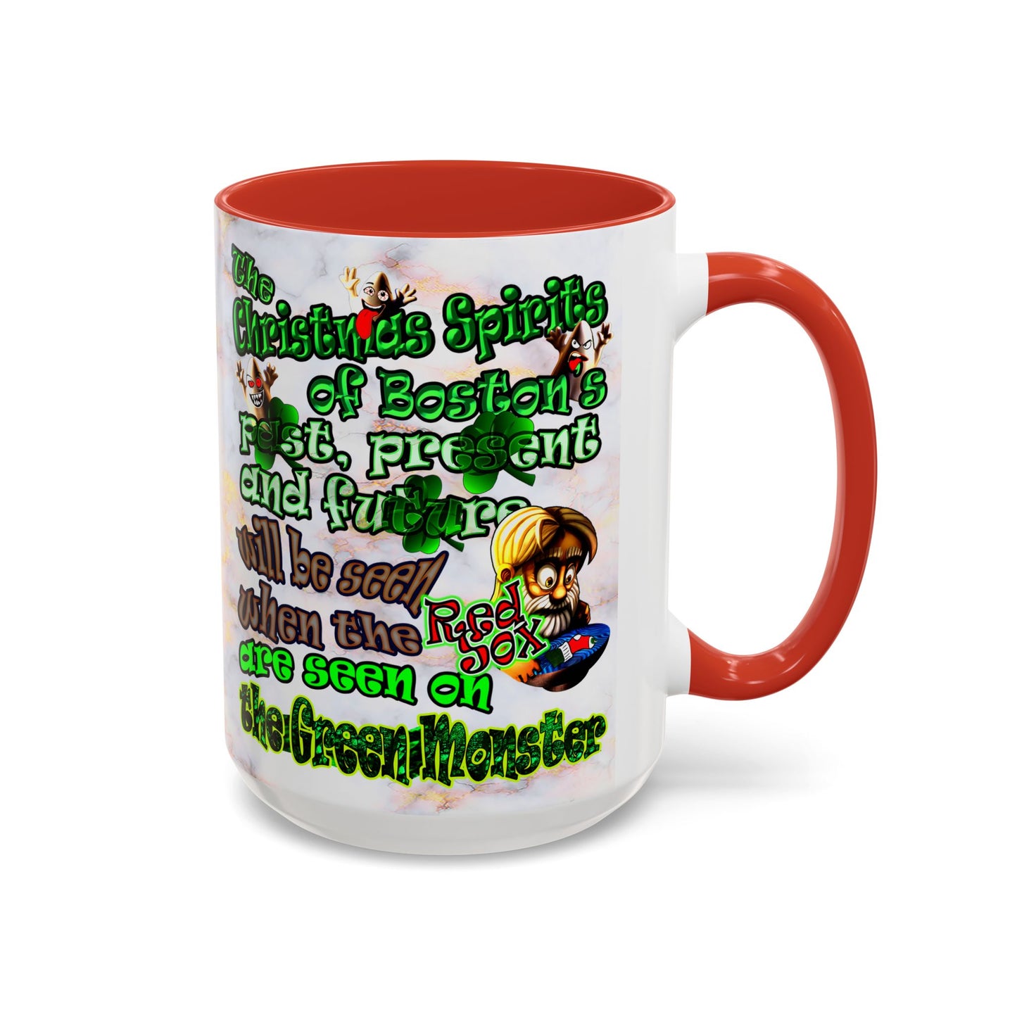 christmas spirits of boston - Accent Mug (white marble)