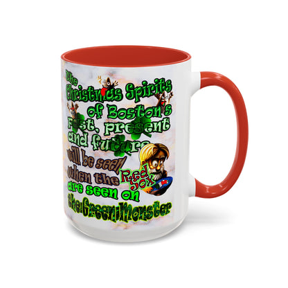 christmas spirits of boston - Accent Mug (white marble)