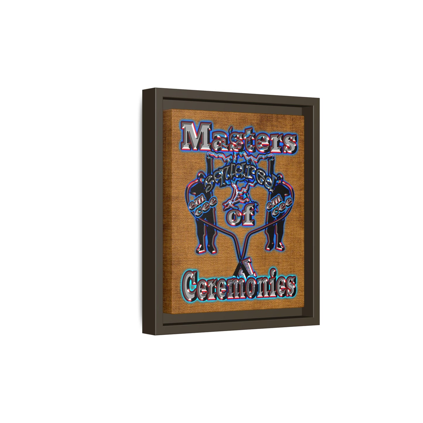 em cee squared - framed canvas art (brown papyrus)