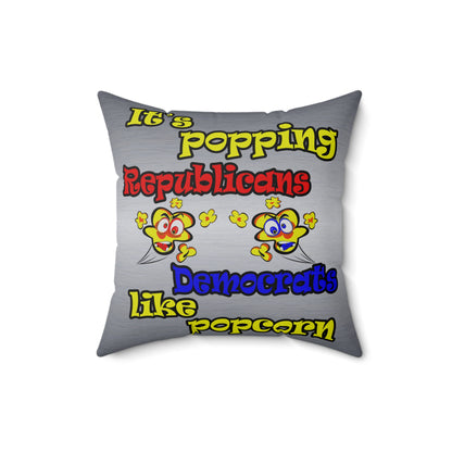 popping like popcorn - Spun Polyester Square Pillow - (brushed nickel)