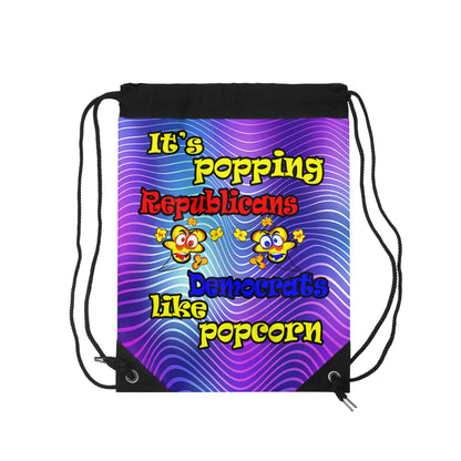 popping like popcorn - Drawstring Bag (purple wave)