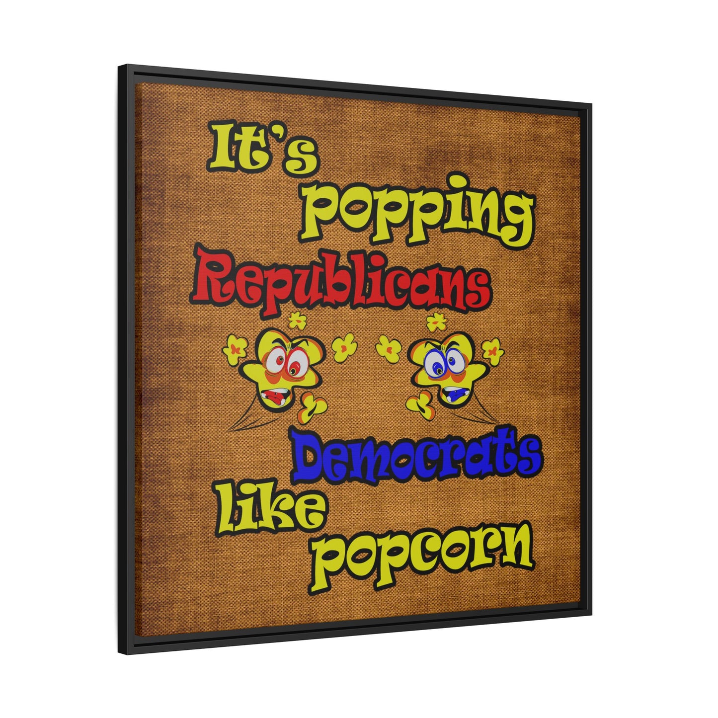 popping like popcorn - framed canvas art (brown papyrus)