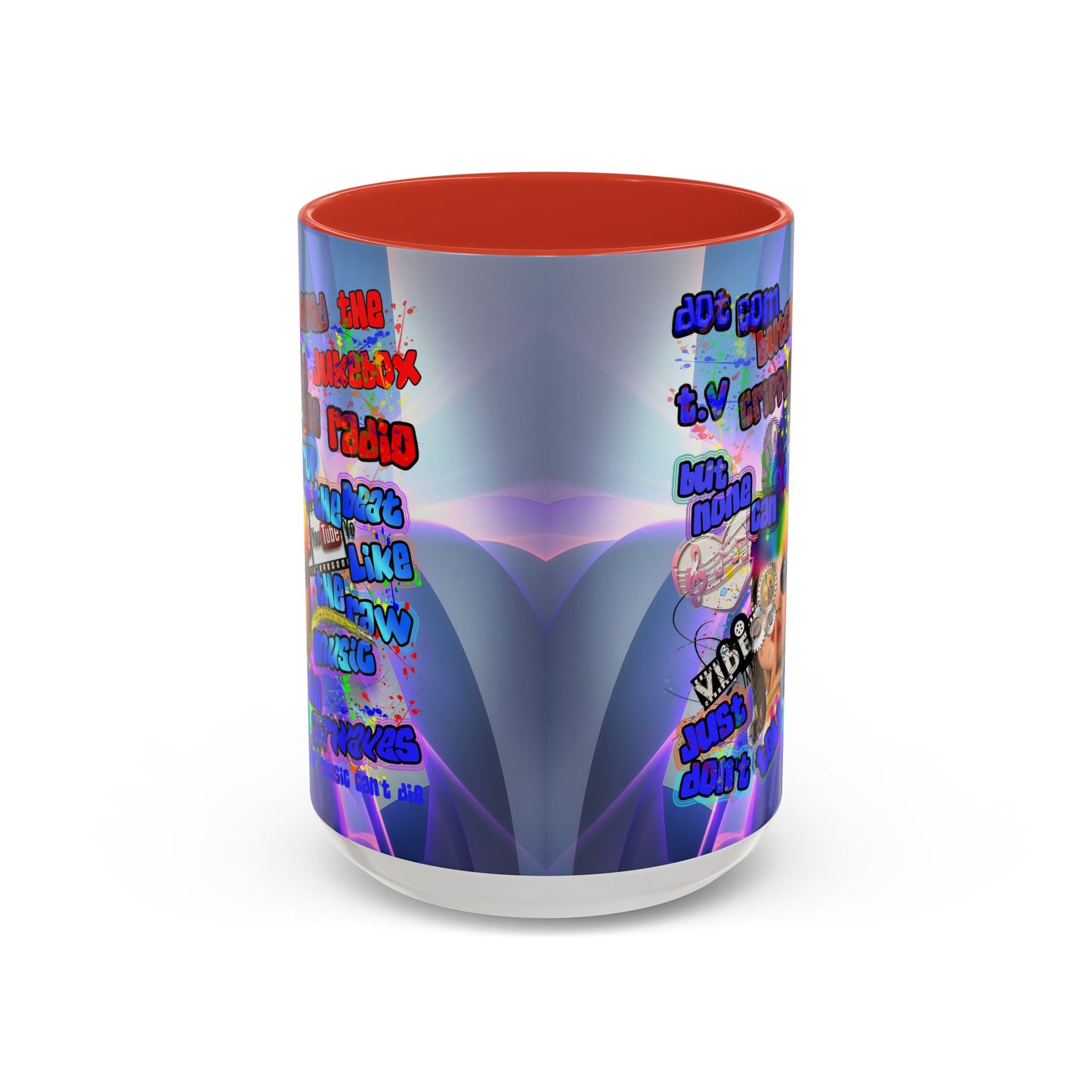 drop the beat - Accent Mug (grey-pink wave)