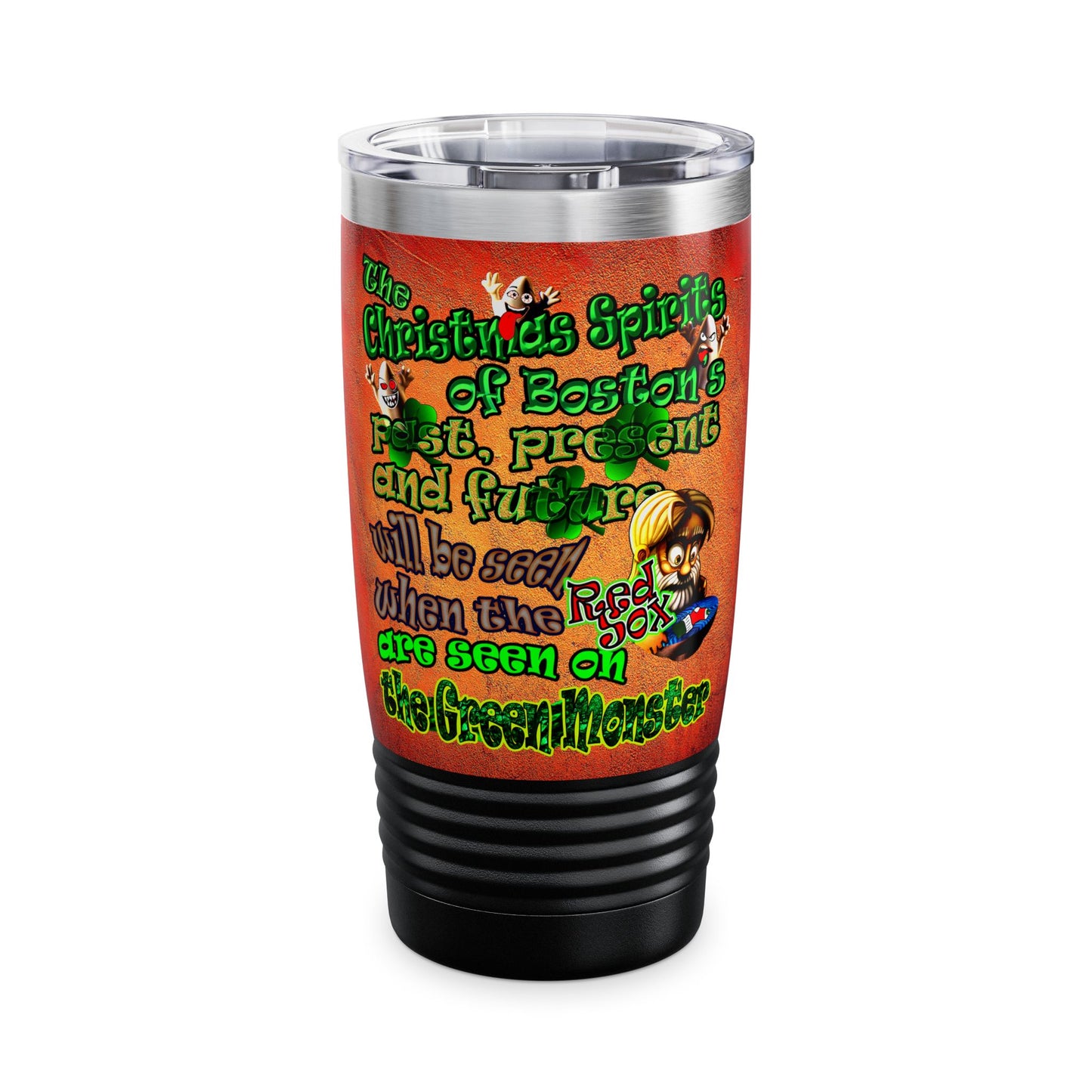christmas spirits of boston - Ringneck Tumbler, 20oz (burnt orange)