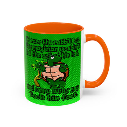 turtle race - Accent Mug (logo green)