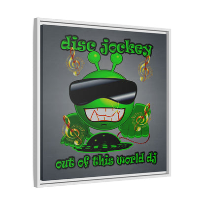 disc jockey - framed canvas art (grey-light grey)