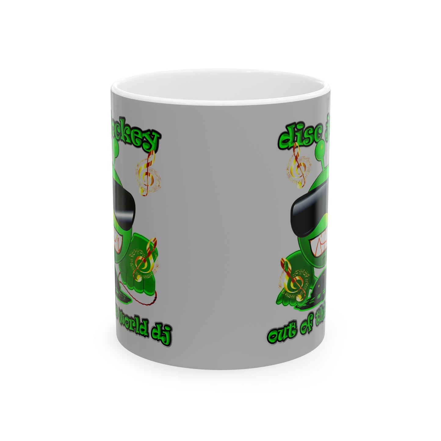 disc jockey - White Mug (light grey)