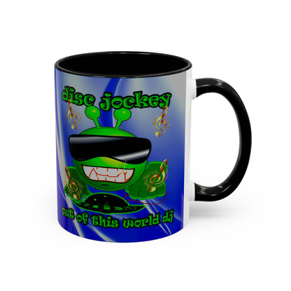 disc jockey - Accent Mug (blue-white wave)