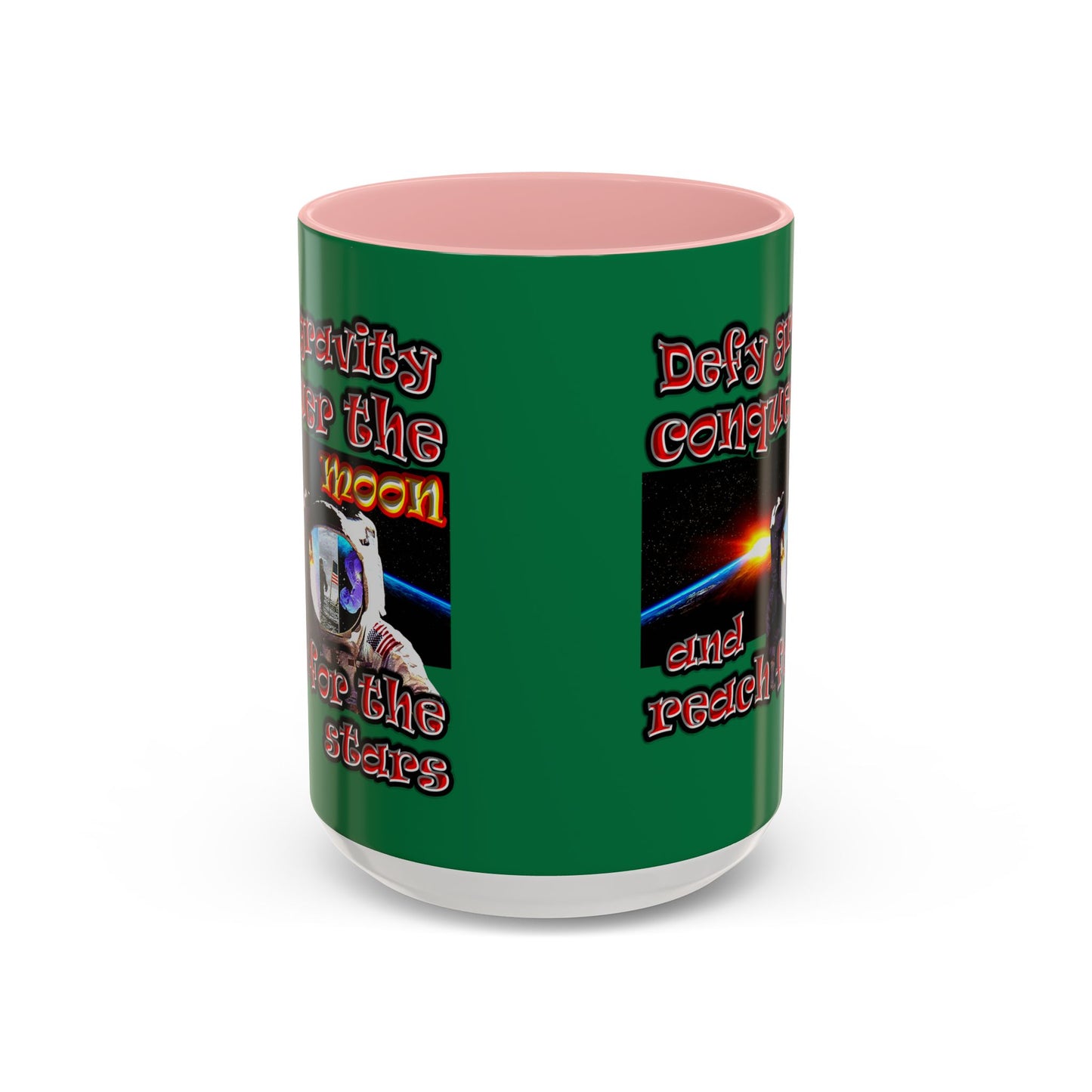 defy conquer reach - Accent Mug (dark green)