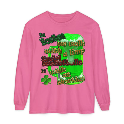 celtics logo - Unisex Garment-dyed Long Sleeve T-Shirt