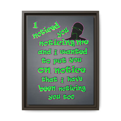 noticed you noticing - framed canvas art (grey-light grey)
