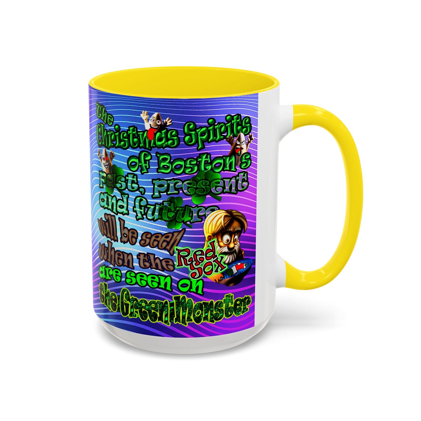 christmas spirits of boston - Accent Mug (purple wave)