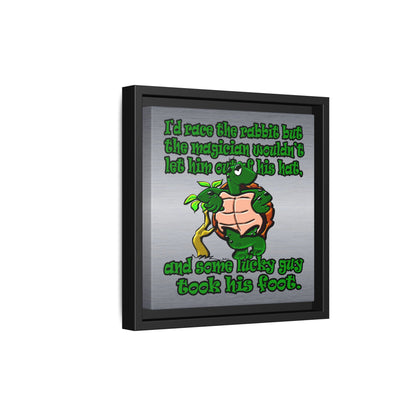 turtle race - framed canvas art (brushed nickel)